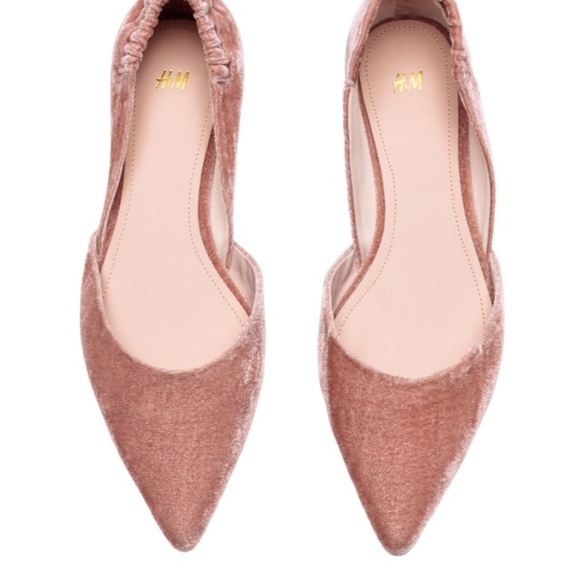 velvet pointed flats